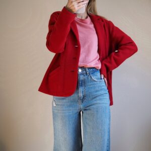Piros gyapjú blézer